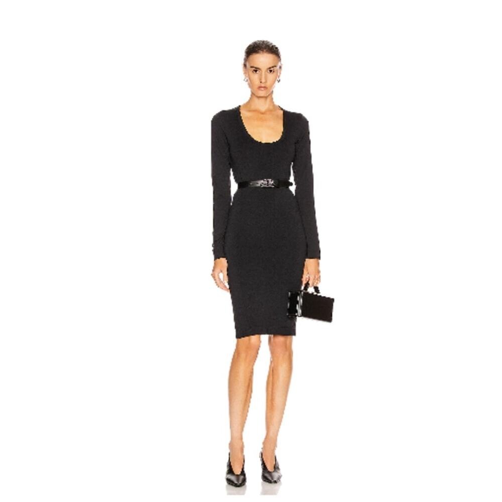 Helmut Lang Scoop Neck‎ Dress Black Size M/L New